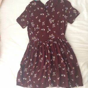 Maroon floral dress