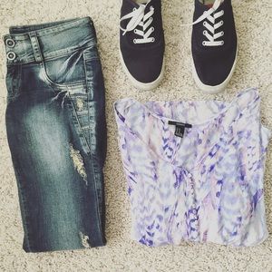 Stop blue faded jeans