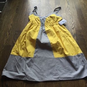 Trendy yellow and gray sun dress!