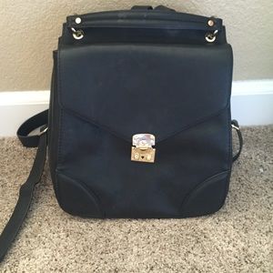 *SOLD ON VINTED* Black faux leather backpack