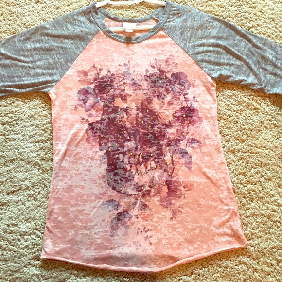Daytrip flower covered skull shirt