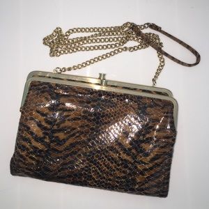 Hobo Snake Print Crossbody Bag