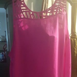 Pink sleeveless blouse