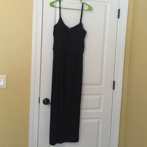 Black maxi dress with silver embellishment on top