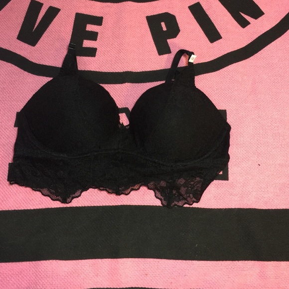 SALEVS PINK PADDED PUSH UP BLACK BRA NWT❤️ - Picture 2 of 4