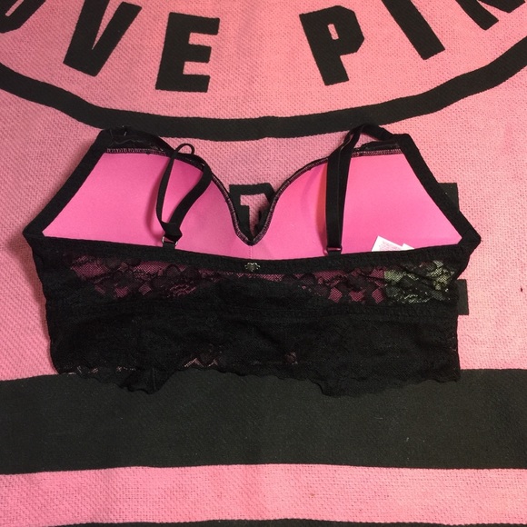 SALEVS PINK PADDED PUSH UP BLACK BRA NWT❤️ - Picture 3 of 4