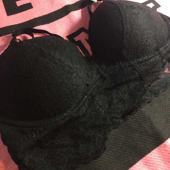 SALEVS PINK PADDED PUSH UP BLACK BRA NWT❤️ - Picture 4 of 4