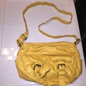 golden yellow boho satchel shoulder purse