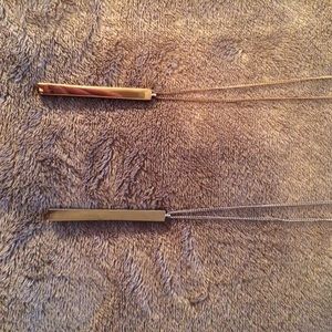 Long necklaces. Gold and silver