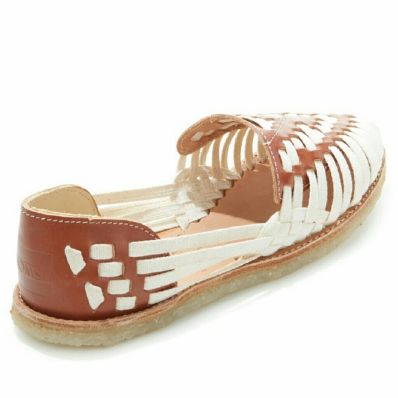 Tom's leather Huarache slip-on white cognac - Picture 3 of 4