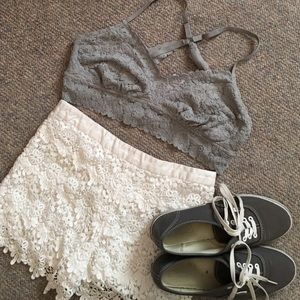 Grey Lace Bralettes