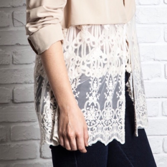 Collarless crop jacket - Picture 3 of 4