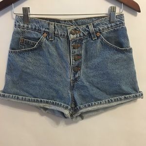 Vintage button up Levi's shorts.