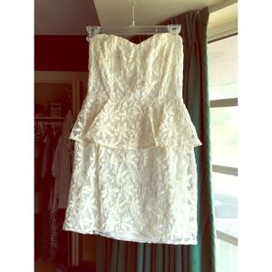 Peplum, floral lace dress