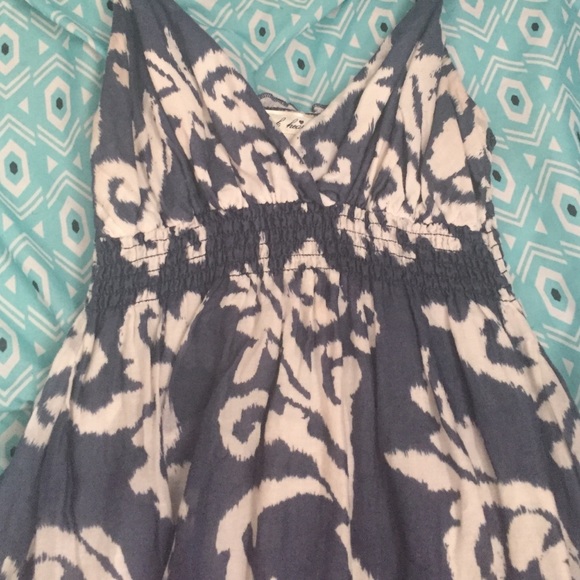 blue and cream summer sundress
