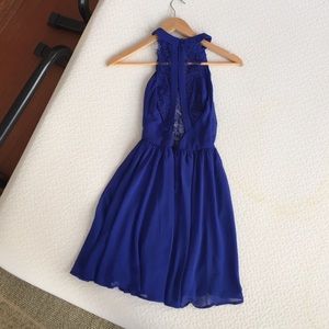 asos bluee dress with laces