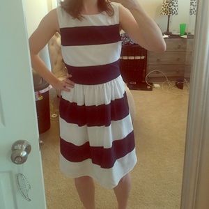 Dress Barn Navy and White Striped Sundress 4