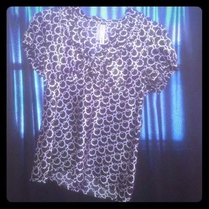 Black and white business blouse