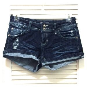Soundgirl denim shorts.