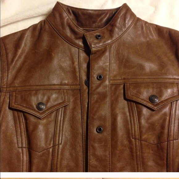 100% Distressed Leather Jean-Style Jacket - Picture 2 of 5