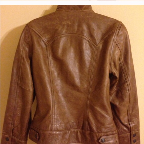 100% Distressed Leather Jean-Style Jacket - Picture 4 of 5