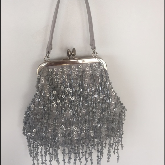 Vintage Handbags - La Sera by franchi Vintage Sequin Bead Fringe bag