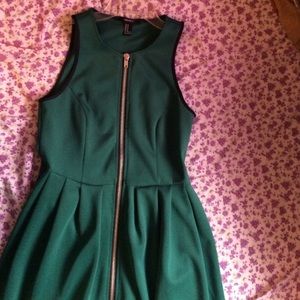 Cute Forever 21 green zipper dress