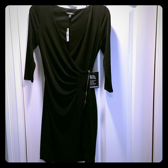 Express black v-neck dress
