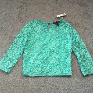 Teal Lace Forever21 Crop Top