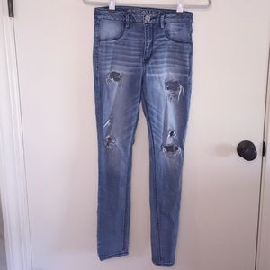 American Eagle high waisted ripped jeans