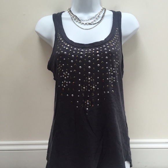 Charcoal Grey Tank with Metallic Studs