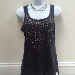 Charcoal Grey Tank with Metallic Studs