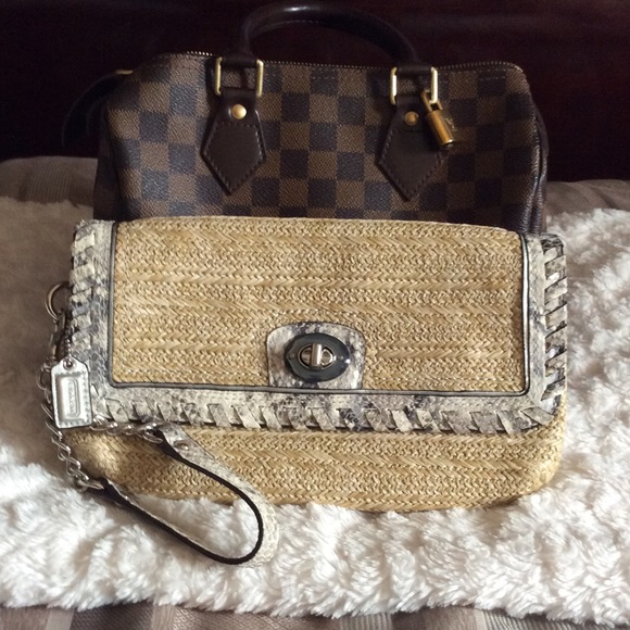 Authentic Coach Straw clutch