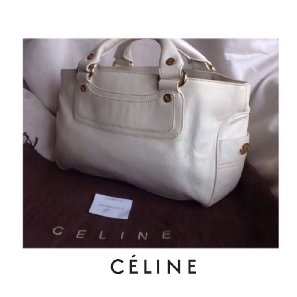 Your First Celine White Gold Boogie Satchel Bag
