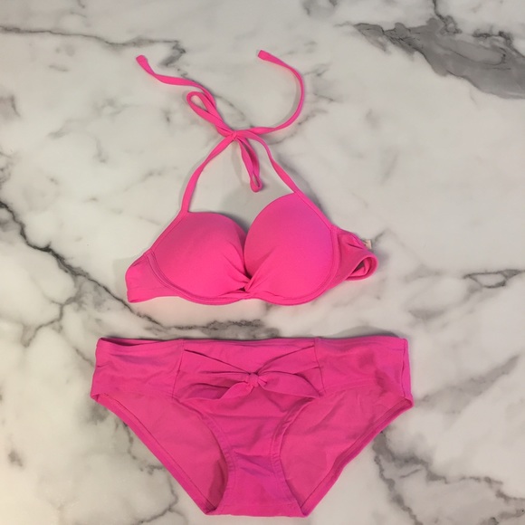 neon pink aerie swimsuit