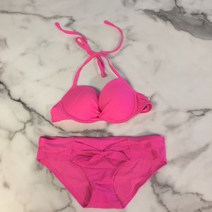 neon pink aerie swimsuit