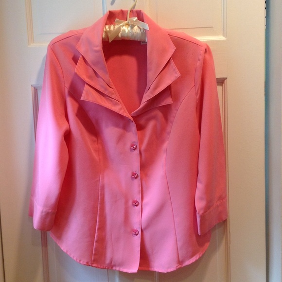 Covington 3/4 Sleeve Pink Stretch Blouse Sz S/6-8
