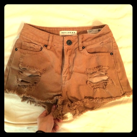 PacSun Pants - HIGH RISE DISTRESSED BULLHEAD SHORTS