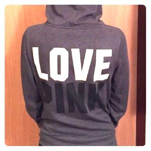Victoria's Secret PINK Dark gray zip up hoodie