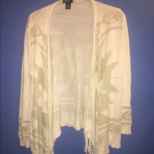 ✨fringed gold & cream cardigan✨