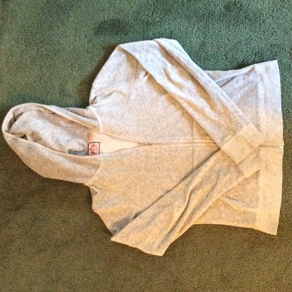 Juicy Couture Sweaters - Juicy Couture Gray Velour Hoodie