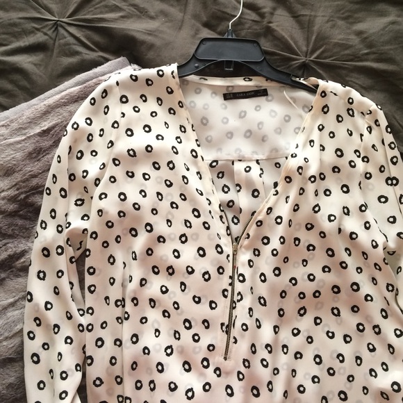 Black and white print Zara Blouse