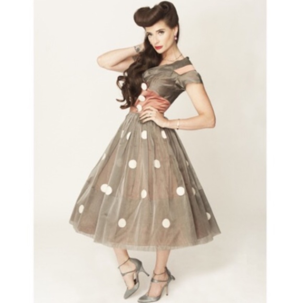 SOLD✨Vintage 1940 silk taffeta & tulle dress