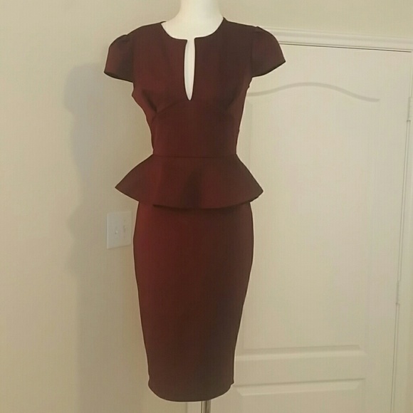 Burgandy office ready pelpum dress - Picture 1 of 2