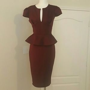 Burgandy office ready pelpum dress