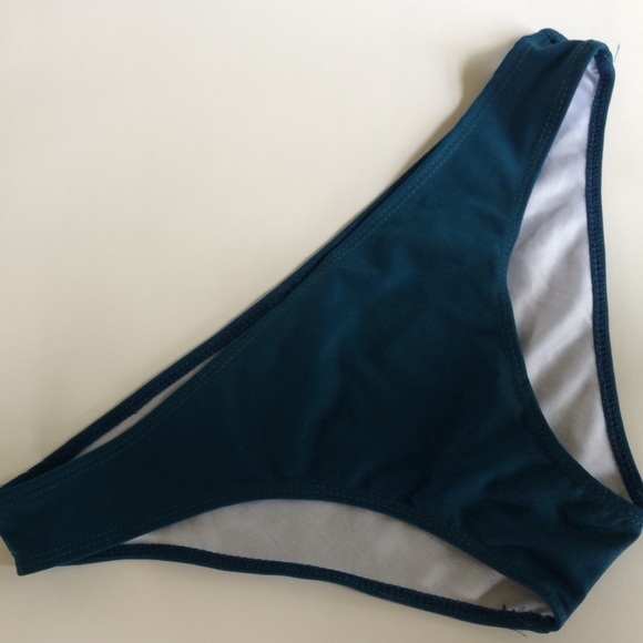 Teal seamless bikini bottom.