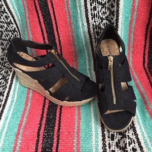 Merona black zip up espadrilles