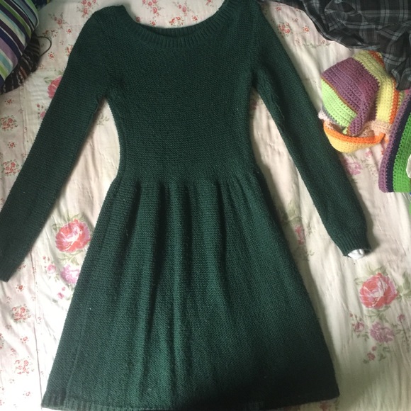 Urban Outfitters Comfy Green Knit Sweater Dress