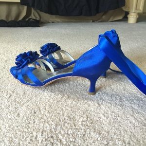 Royal Blue Satin Heels