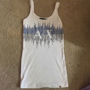 White Armani exchange tank